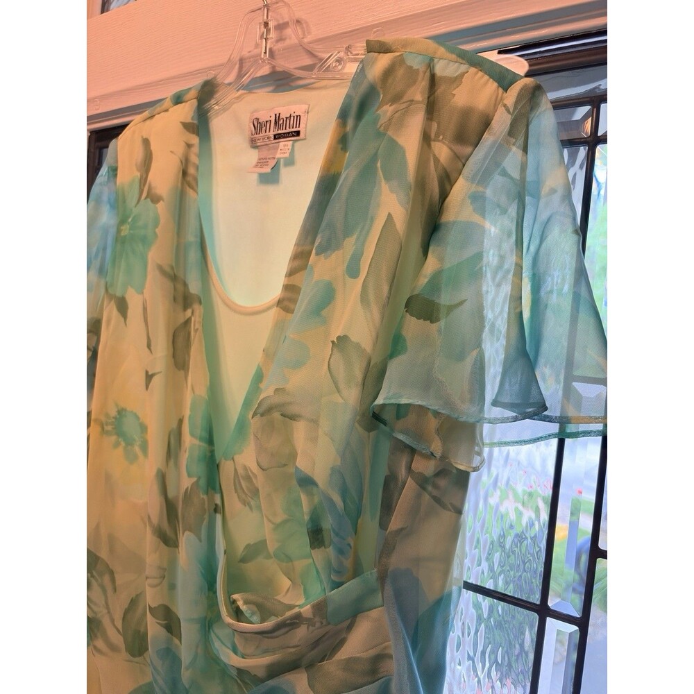 Sherri Martin VTG Pastel Size  18W  Formal Midi Chiffon Fully Lined Formal Dress - Picture 9 of 16
